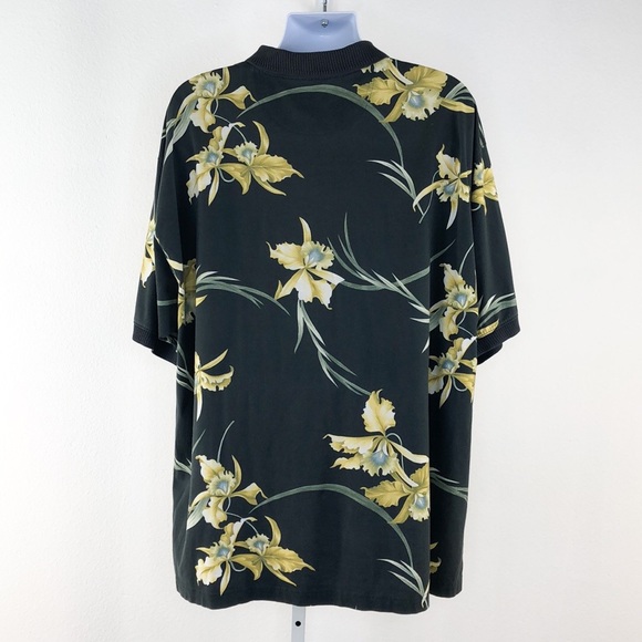 Tommy Bahama Grey Floral Print Collar Shirt XXL - Picture 3 of 6